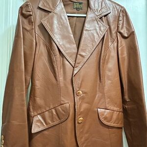 Vintage Brown Leather Men's Jacket